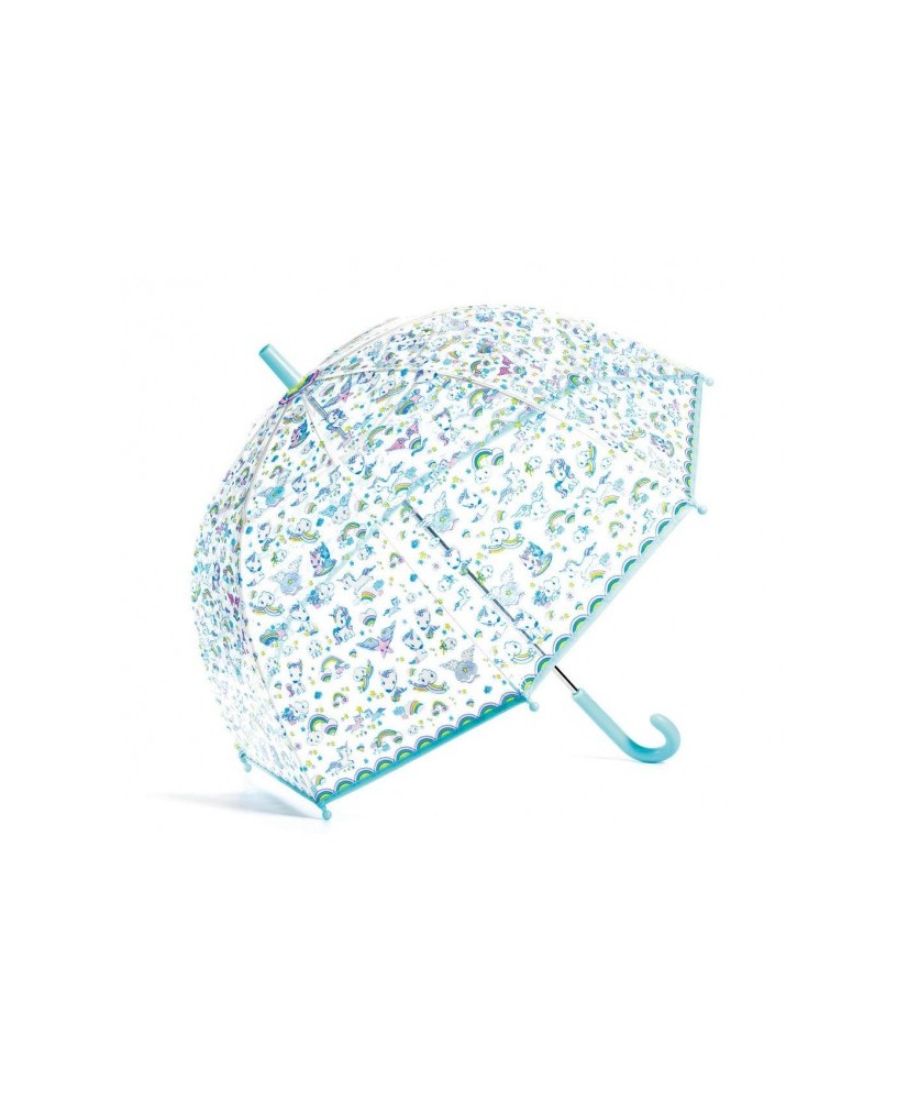 Paraguas transparente Unicornios. Djeco