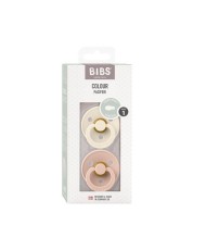 2 Chupetes BIBS Colour Simétrica Ivory/Blush 0-6 M