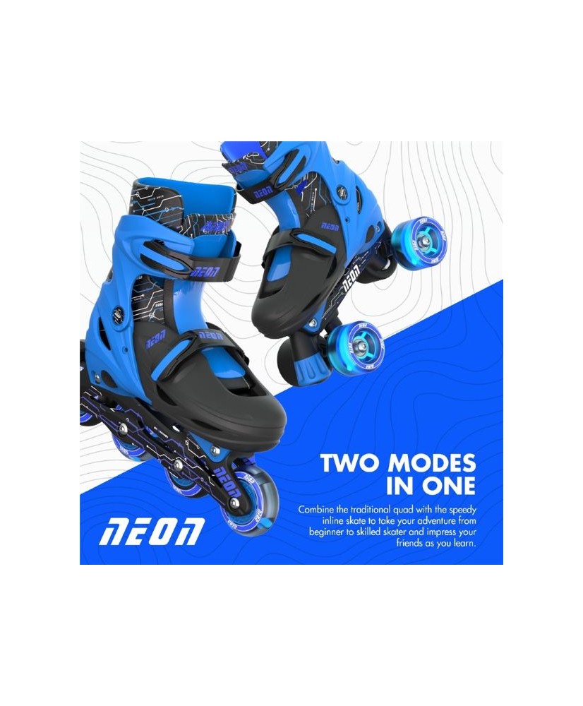 Patines Combo Neón Azul T.34-37. Yvolution