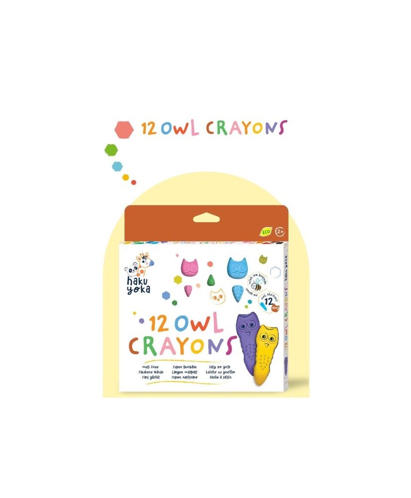 Crayones Búho-12 Colores. Haku Yoka