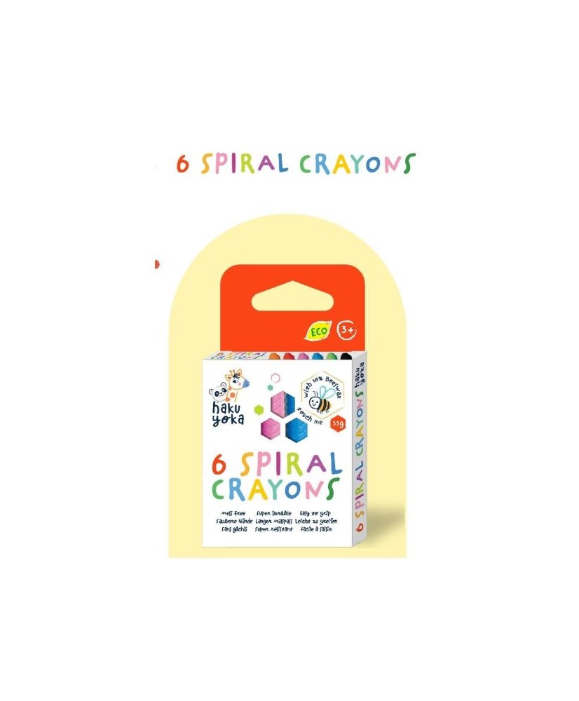 Crayones en espiral-6 Colores. Haku Yoka