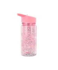 Botella Plástico con Pajita Glitter Stars Gloss. Tutete