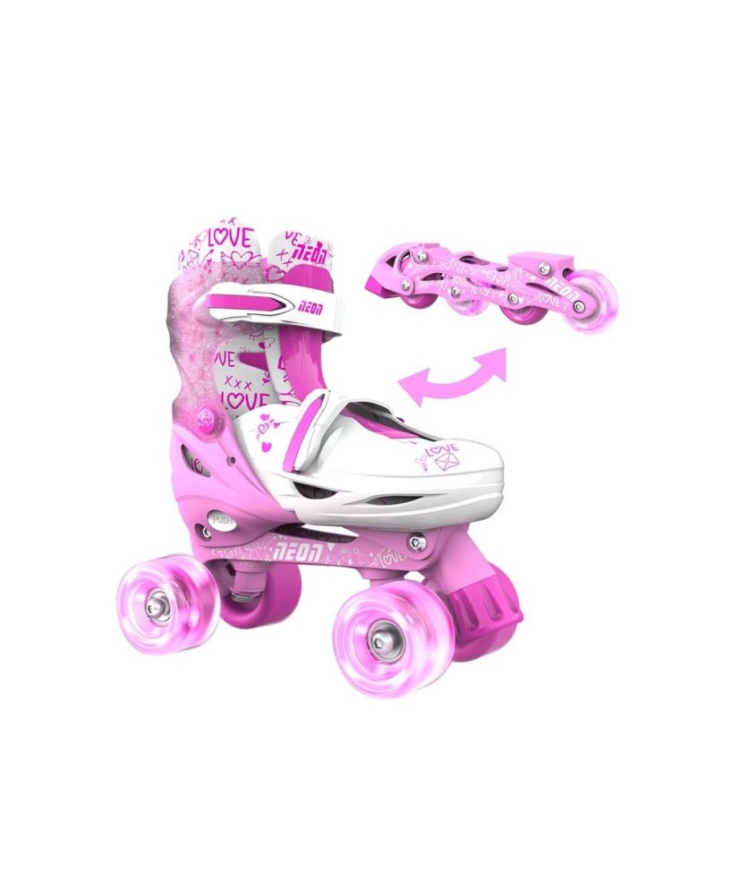 Patines Combo Neón Rosa T.34 - 37. Yvolution