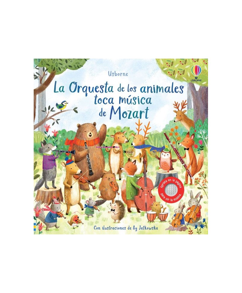 La Orquesta de los animales toca música de Mozart. Usborne