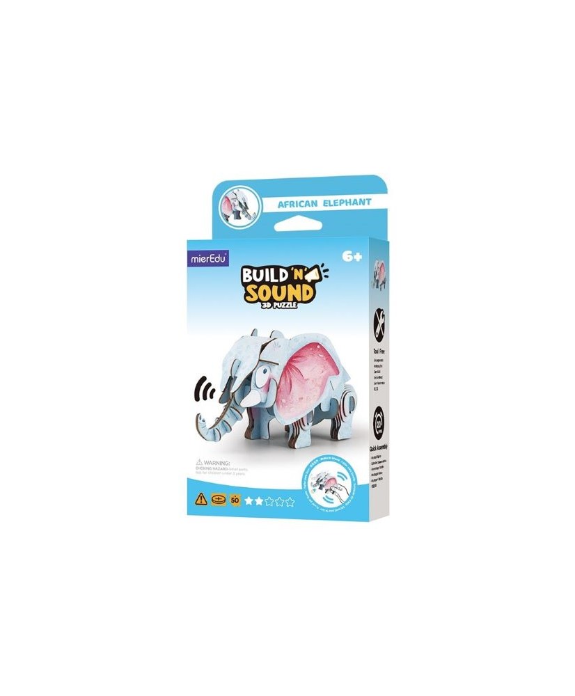 Puzzle 3D con sonido Elefante. MierEdu