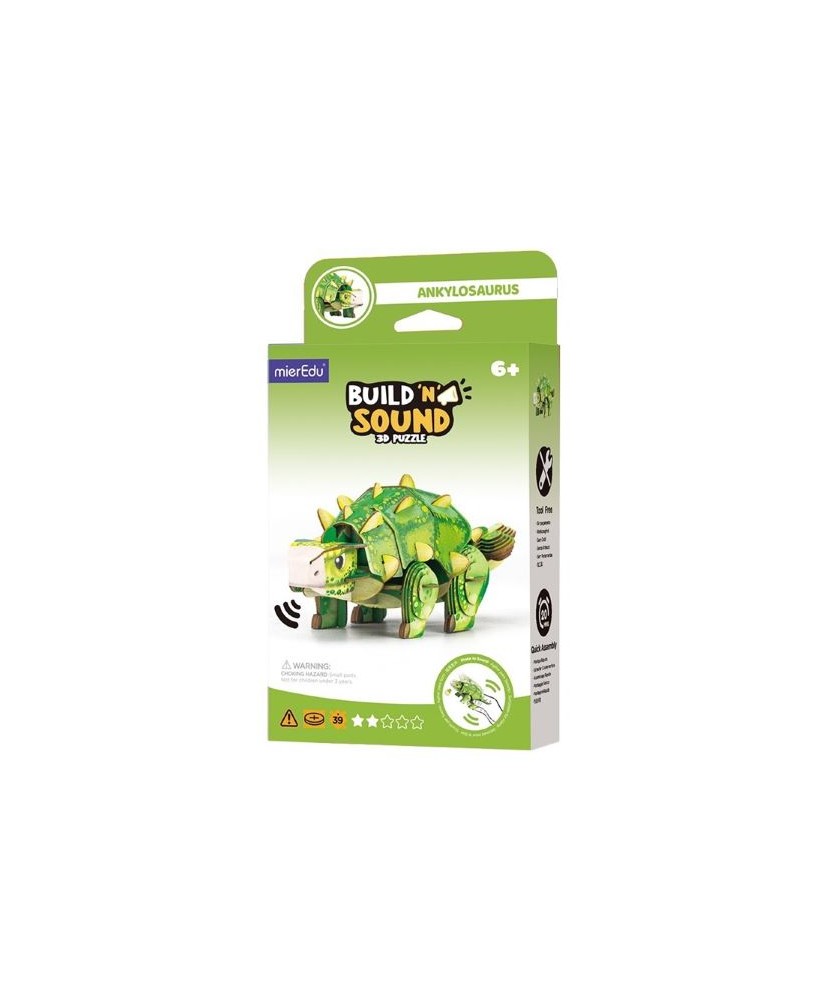 Puzzle 3D con Sonido Ankylosaurus. MierEdu