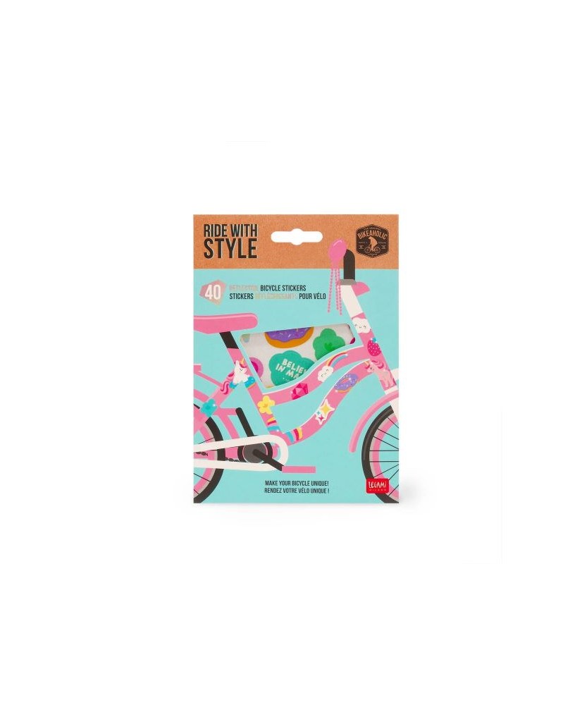 Pegatinas Reflectantes para Bicicleta - Ride With Style Unicorn. Legami