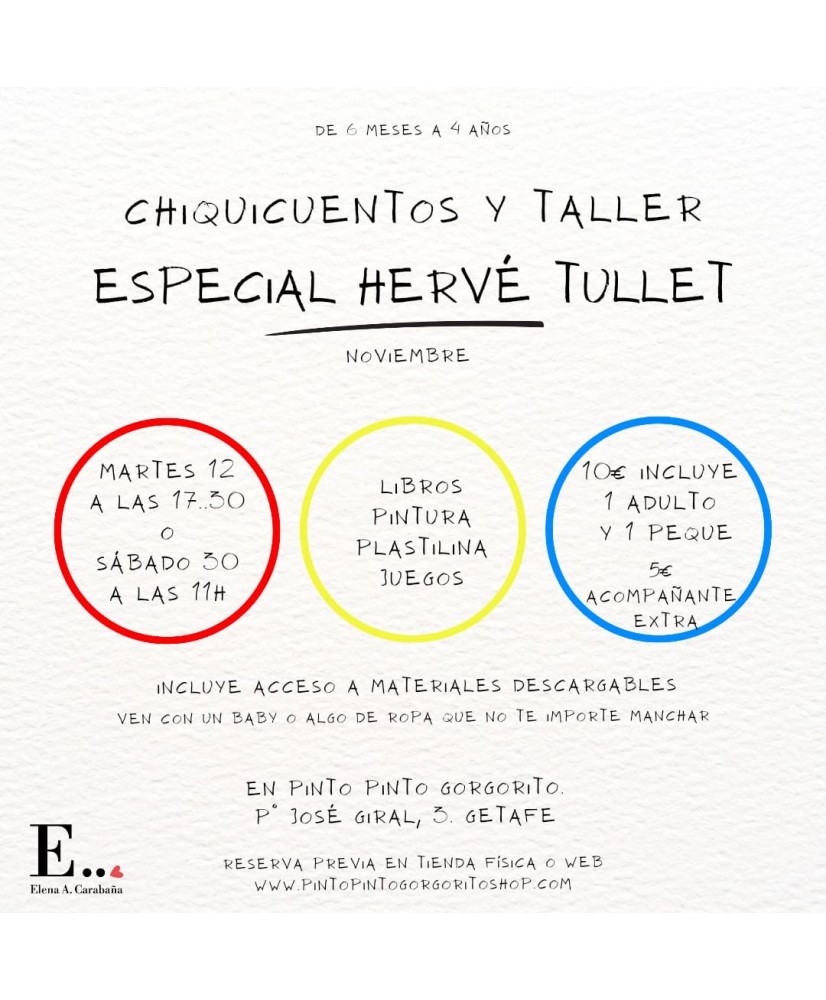 12 nov. Chiquicuentos y taller herve tullet