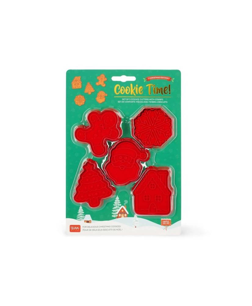 Set de 5 Moldes para Galletas con Sello - Cookie Time Christmas. Legami