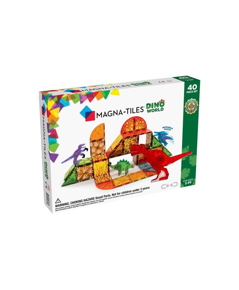 MAGNA-T Dino World 40 Pieces Set. Magna-Tiles