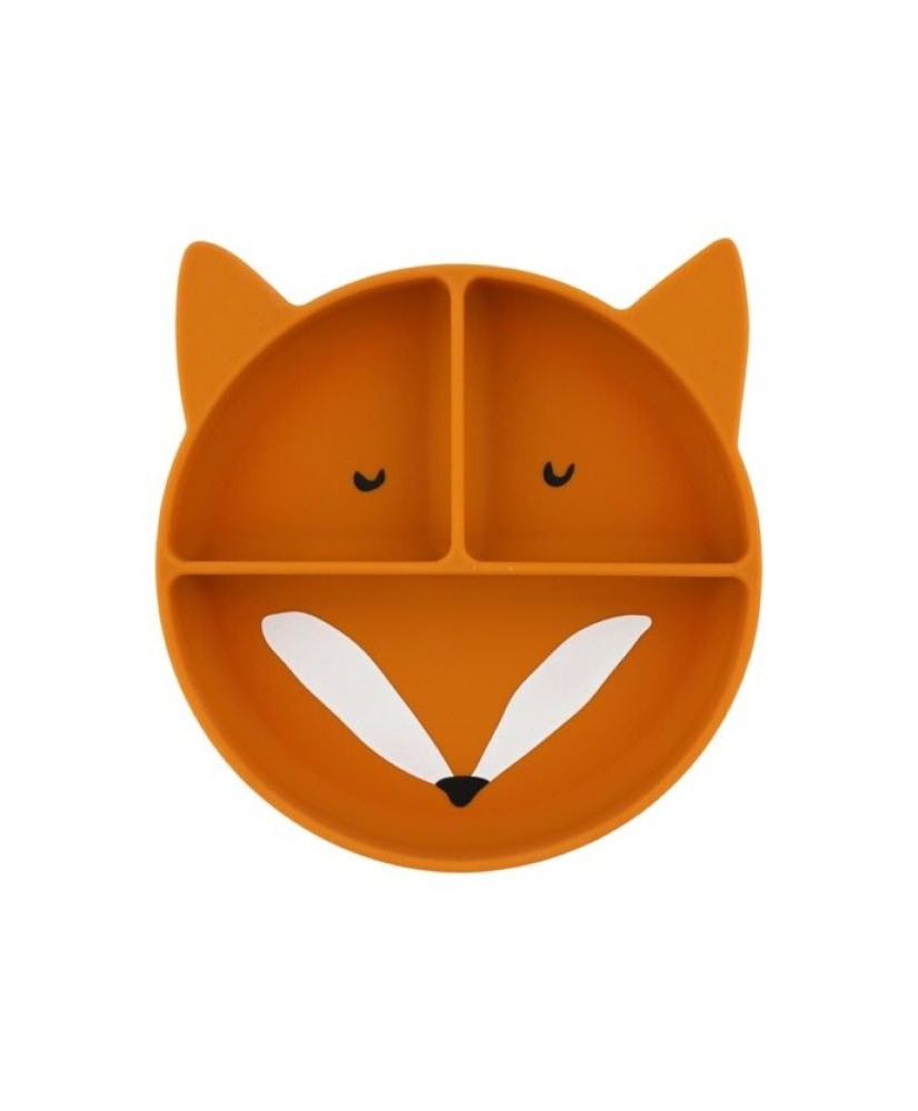 Plato de Silicone con ventosa y divisiones Mr. Fox. Trixie